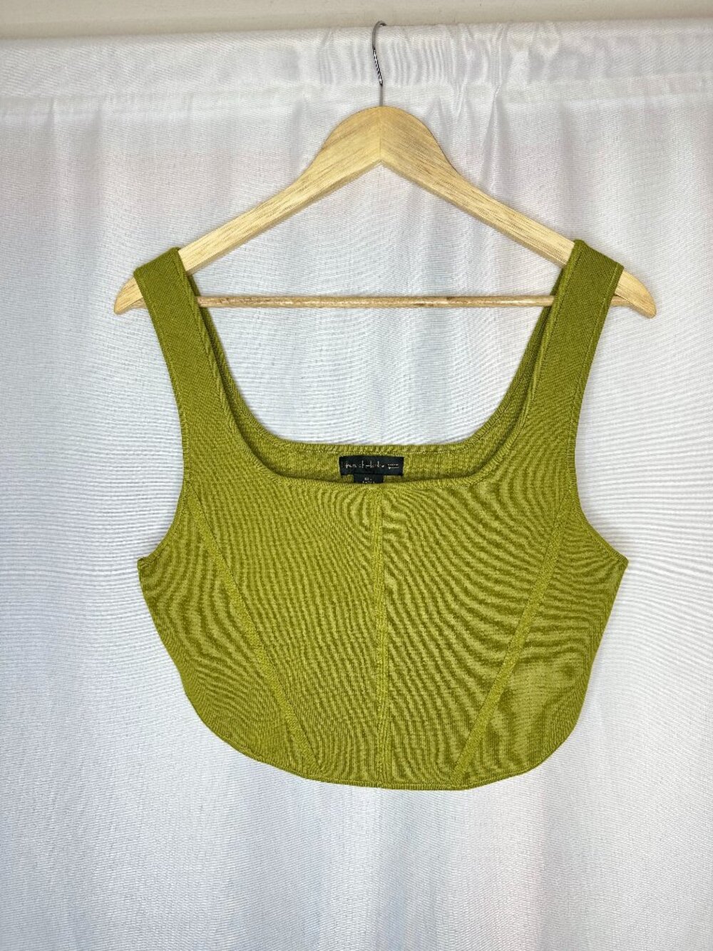 House of Harlow Corset Crop Square Neck Tank LARGE Artsy Retro Club Minimalist